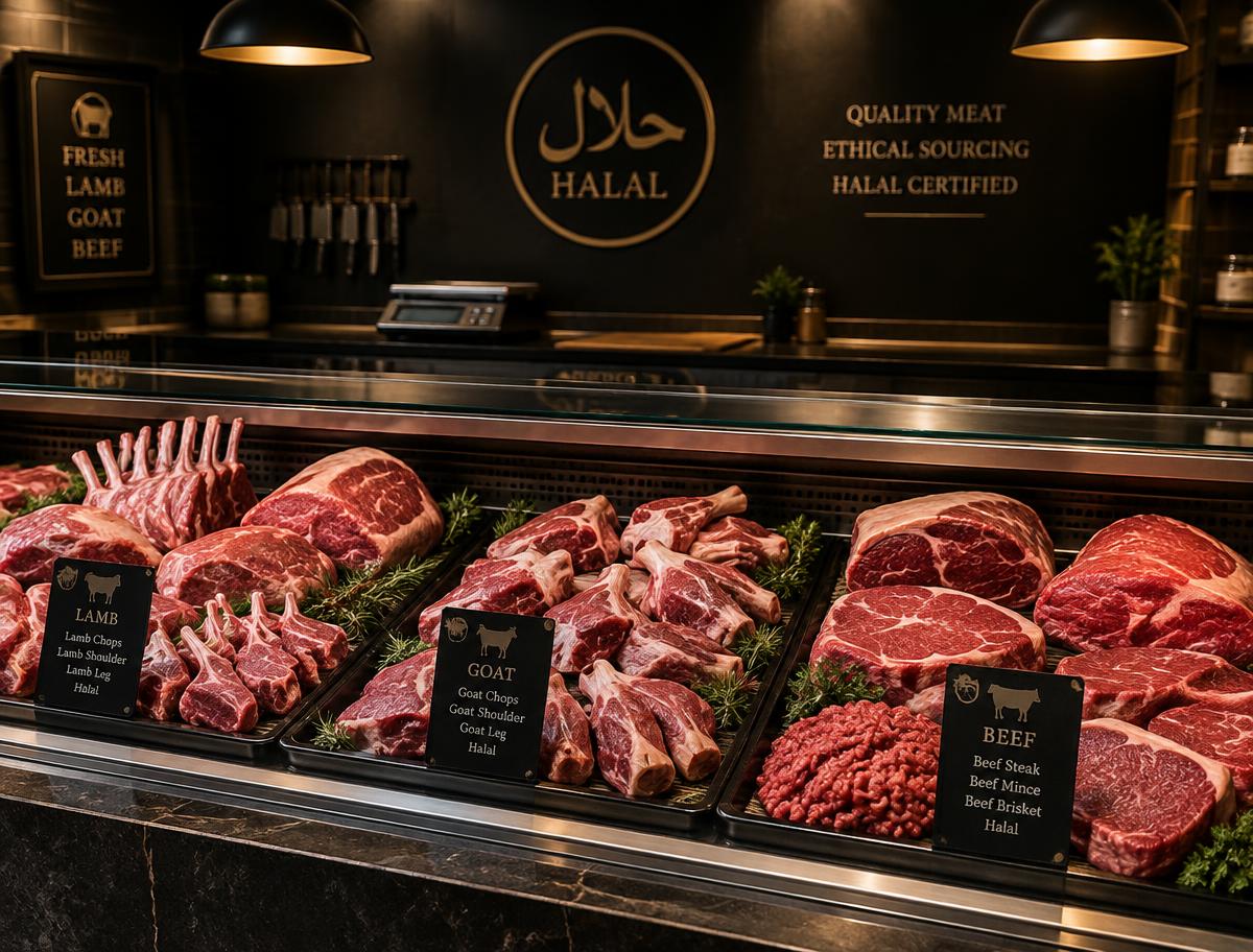 Fresh cuts of lamb, goat and beef